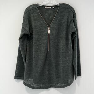 Soft Surroundings Sheer Knit Oversized Green Sweater Size Medium